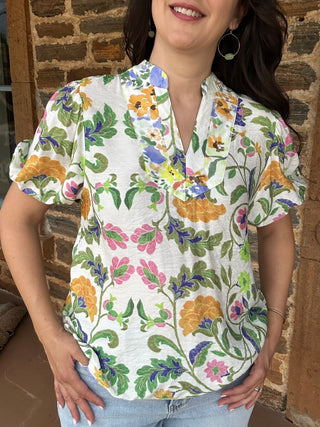 Maritza Short Sleeve Top | Green