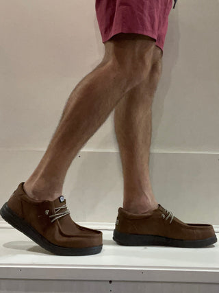 Hey Dude | Men | Paul Full Grain Leather | Robe Brown/Mole Brown