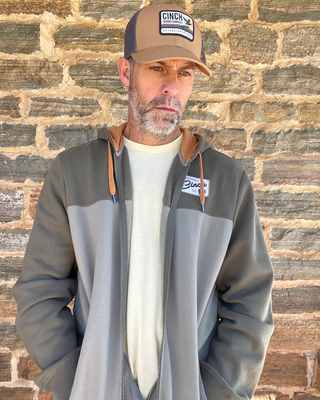 CINCH | Mens Zip-up Hoodie | Olive