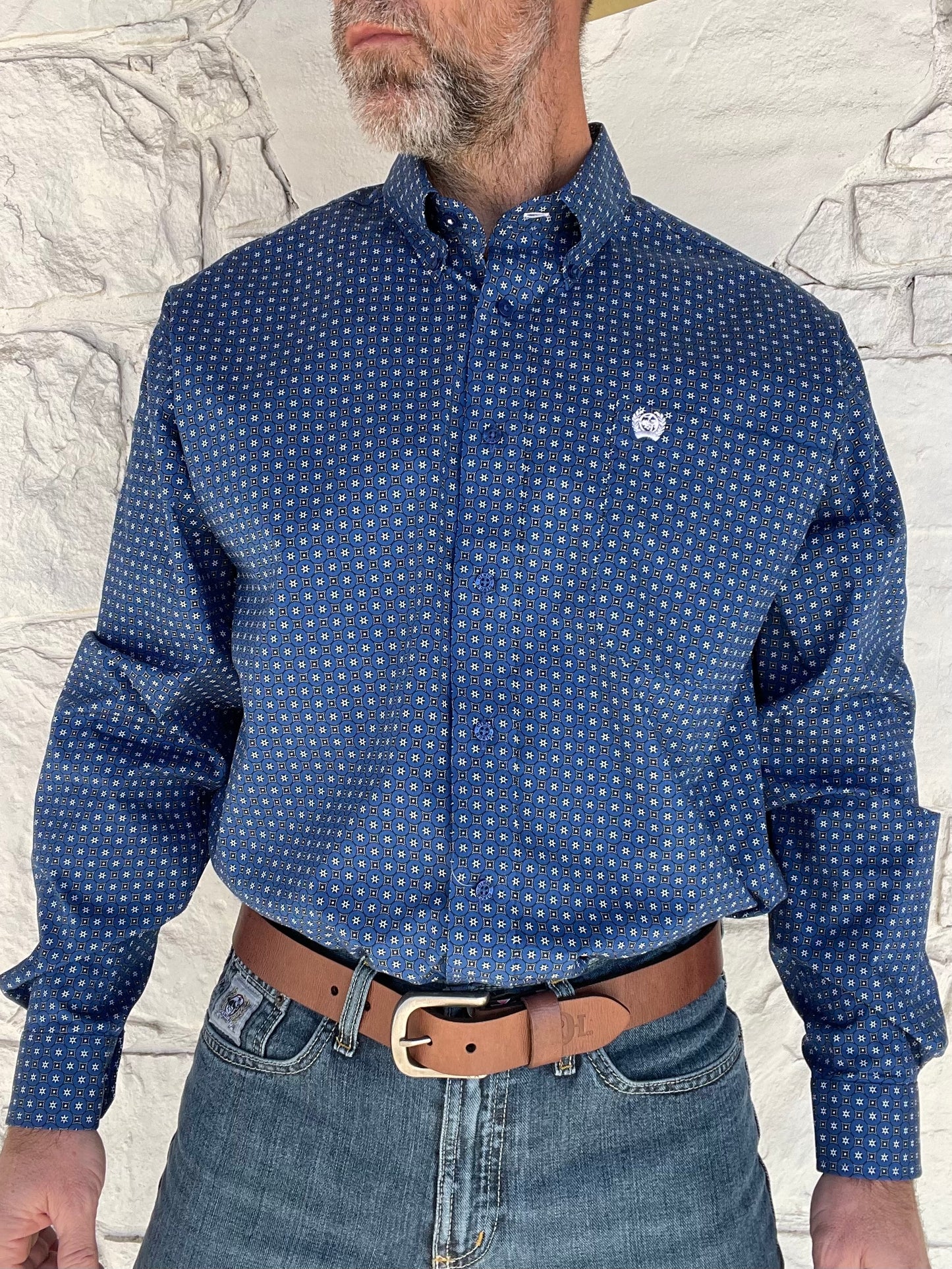 Cinch Long Sleeve | Print | Royal Blue