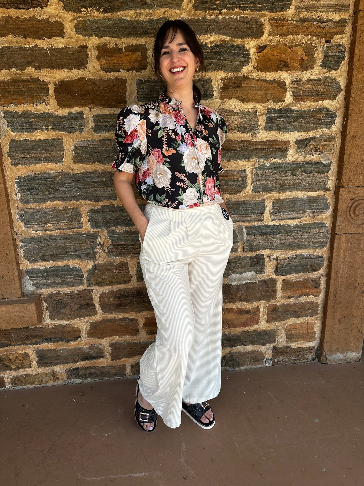 Pleated High Waist Pant | Khaki