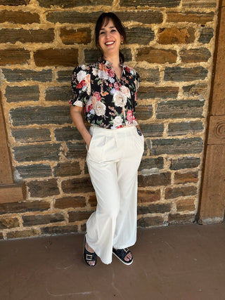Pleated High Waist Pant | Khaki