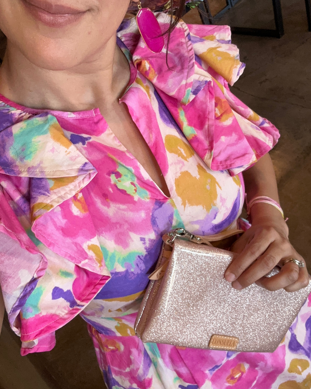 Petals Midi Dress | Pink + Multi