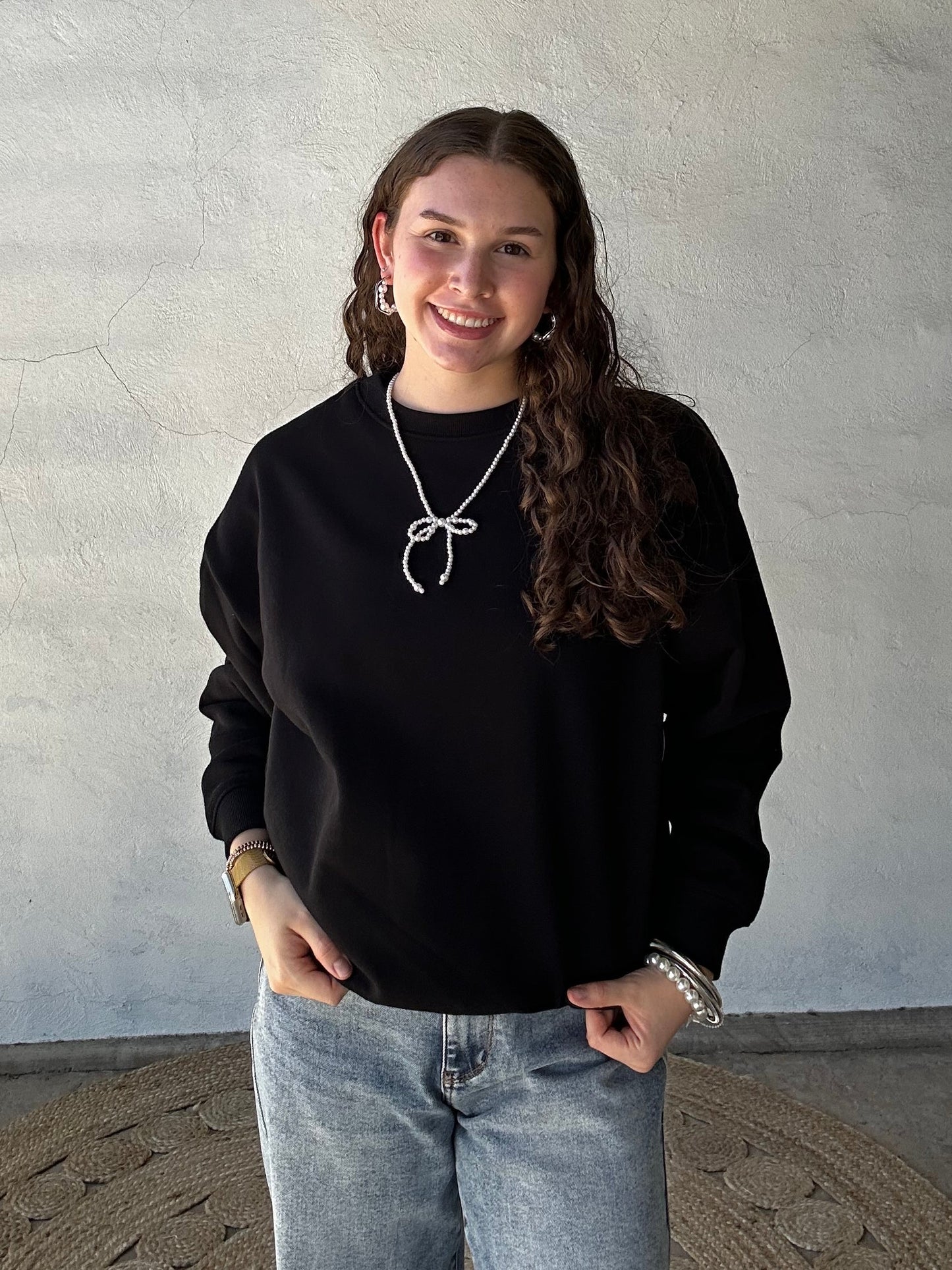 Fleece Crewneck Sweatshirt | Black
