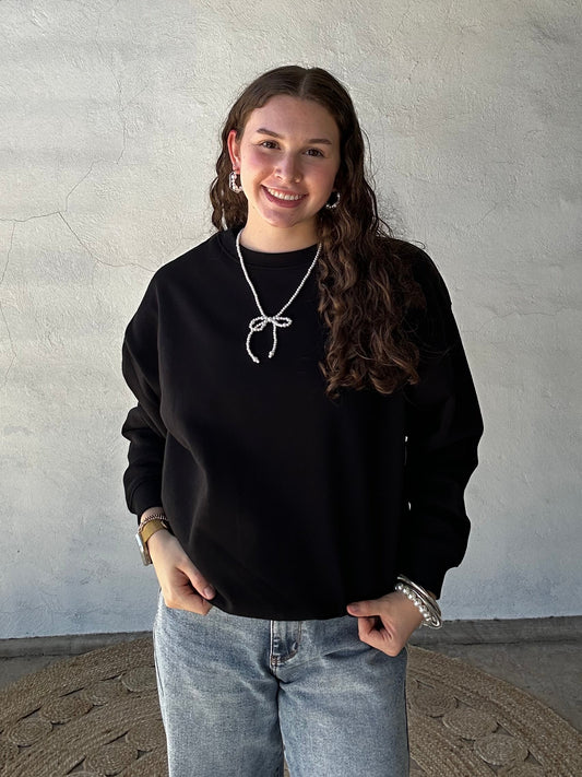 Fleece Crewneck Sweatshirt | Black