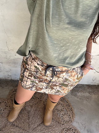 Chloe Camo Skort | Brown + Tan + Olive