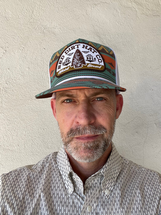 Red Dirt Hat | Lost & Found Cap | Aztec + White