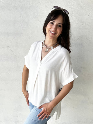 Monica Short Sleeve Top  | Off White