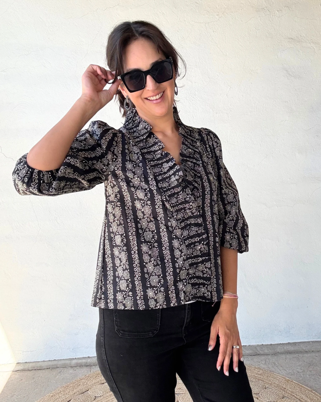 Sevilla 3/4 Sleeve Top | Black