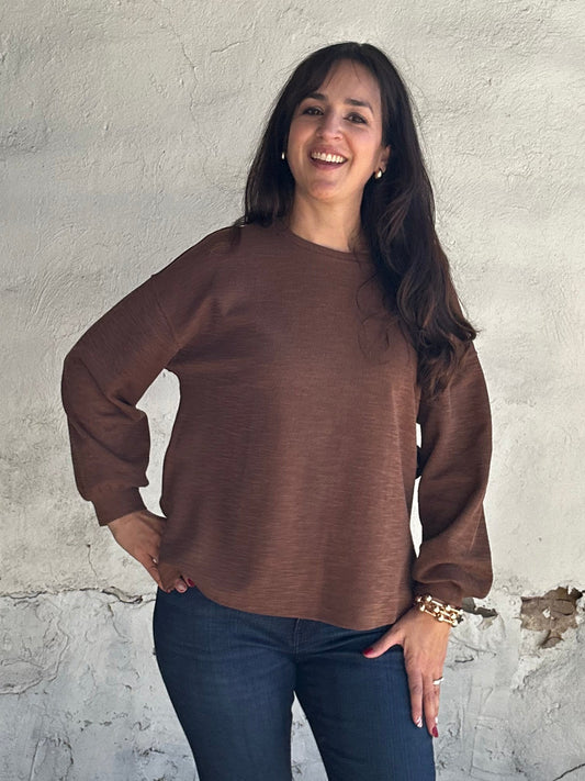 Daniela Knit Top | Brown