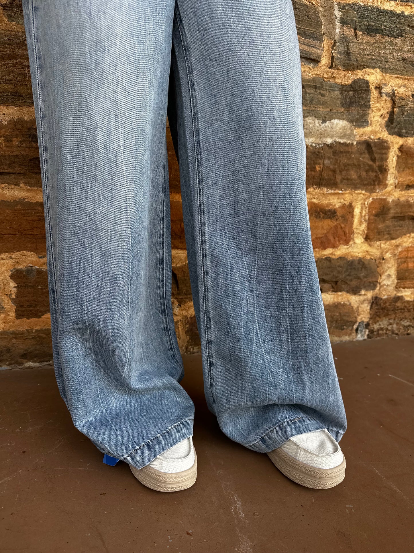 Drawcord Denim Pants | Light Wash | Inseam 30"