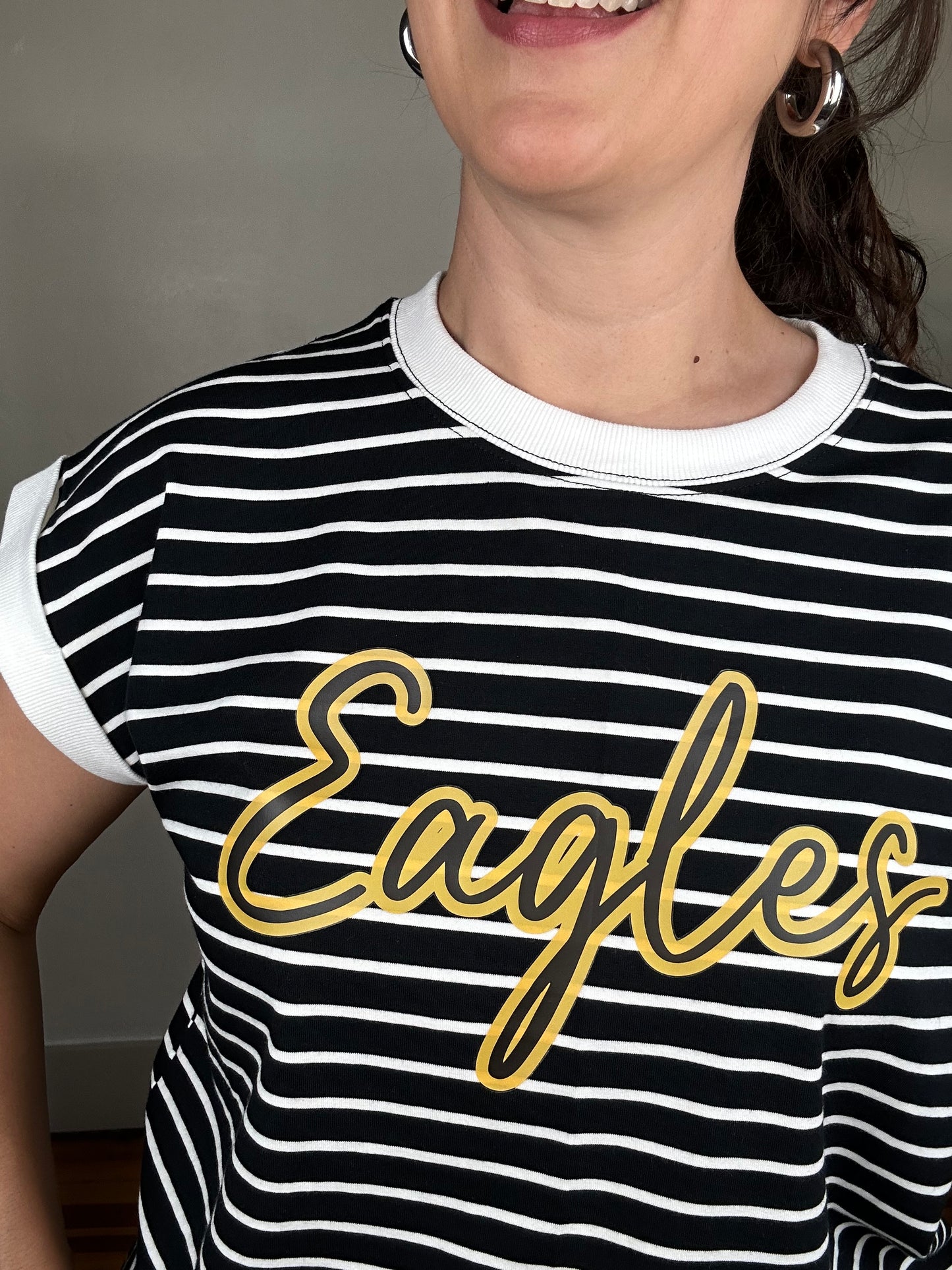 Game Day Stripe Tee | Eagles | Black + White