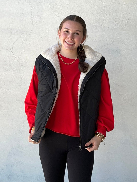 LeAnn Quilted Puffer Vest | Black