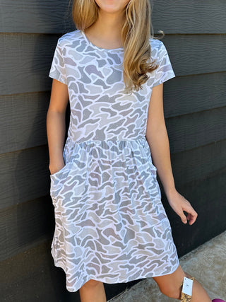 Burlebo | YOUTH | Moxie Dress | White Camo