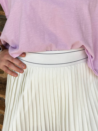 High Waist Mini Pleat Skort | Ivory