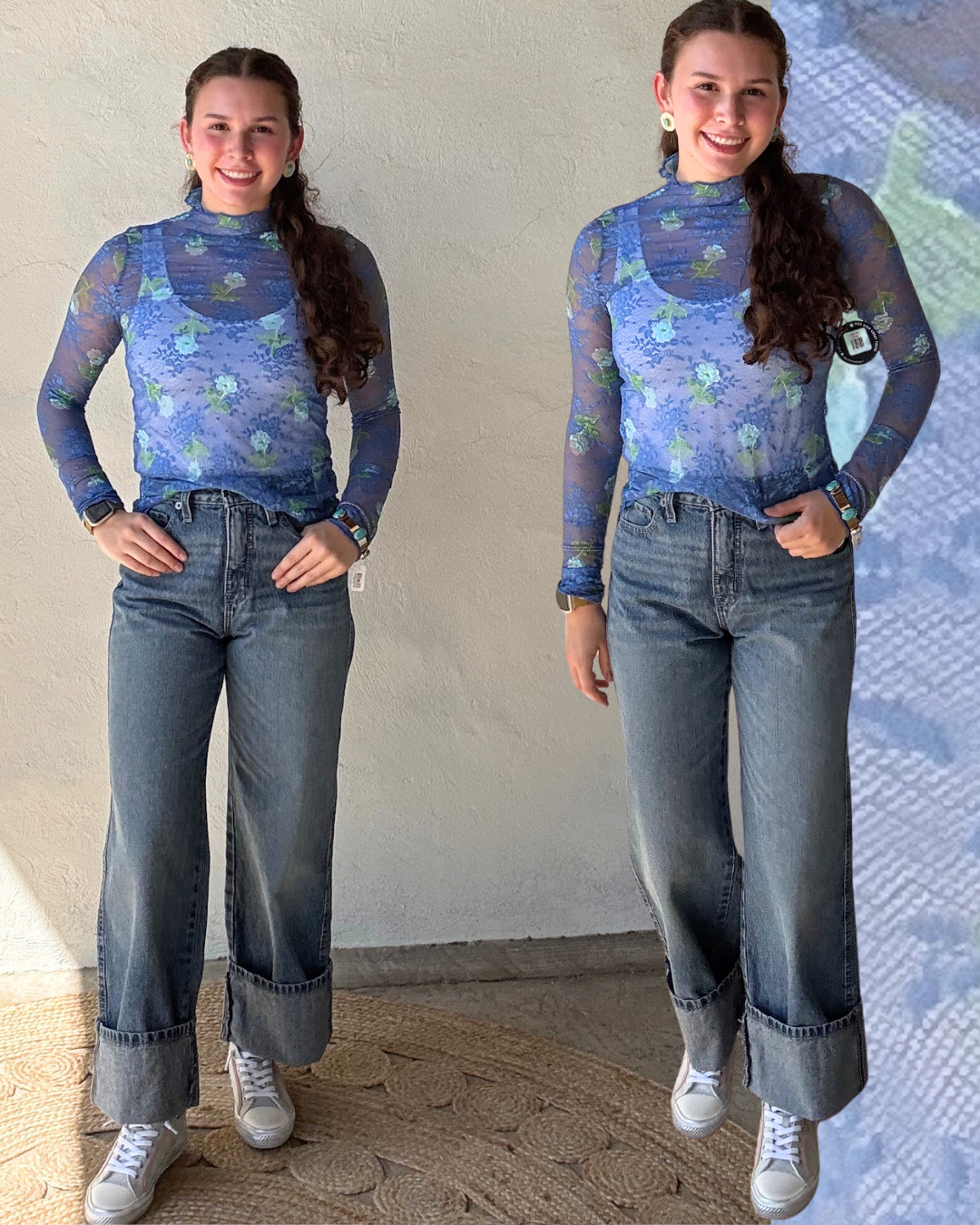 Bloom Mesh Floral Lace Top | Ocean