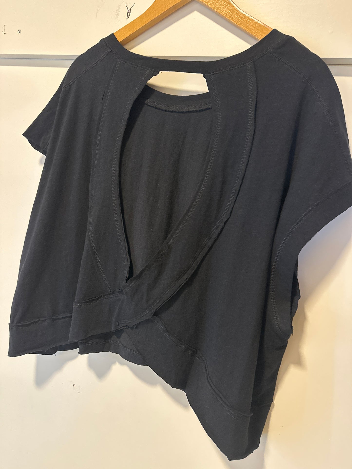 Slub Open Back Tee | Black