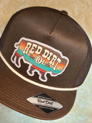 Red Dirt Hat - Rustic Bison | Leathered Brown/Brown (5 panel)