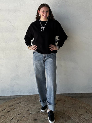 Fleece Crewneck Sweatshirt | Black