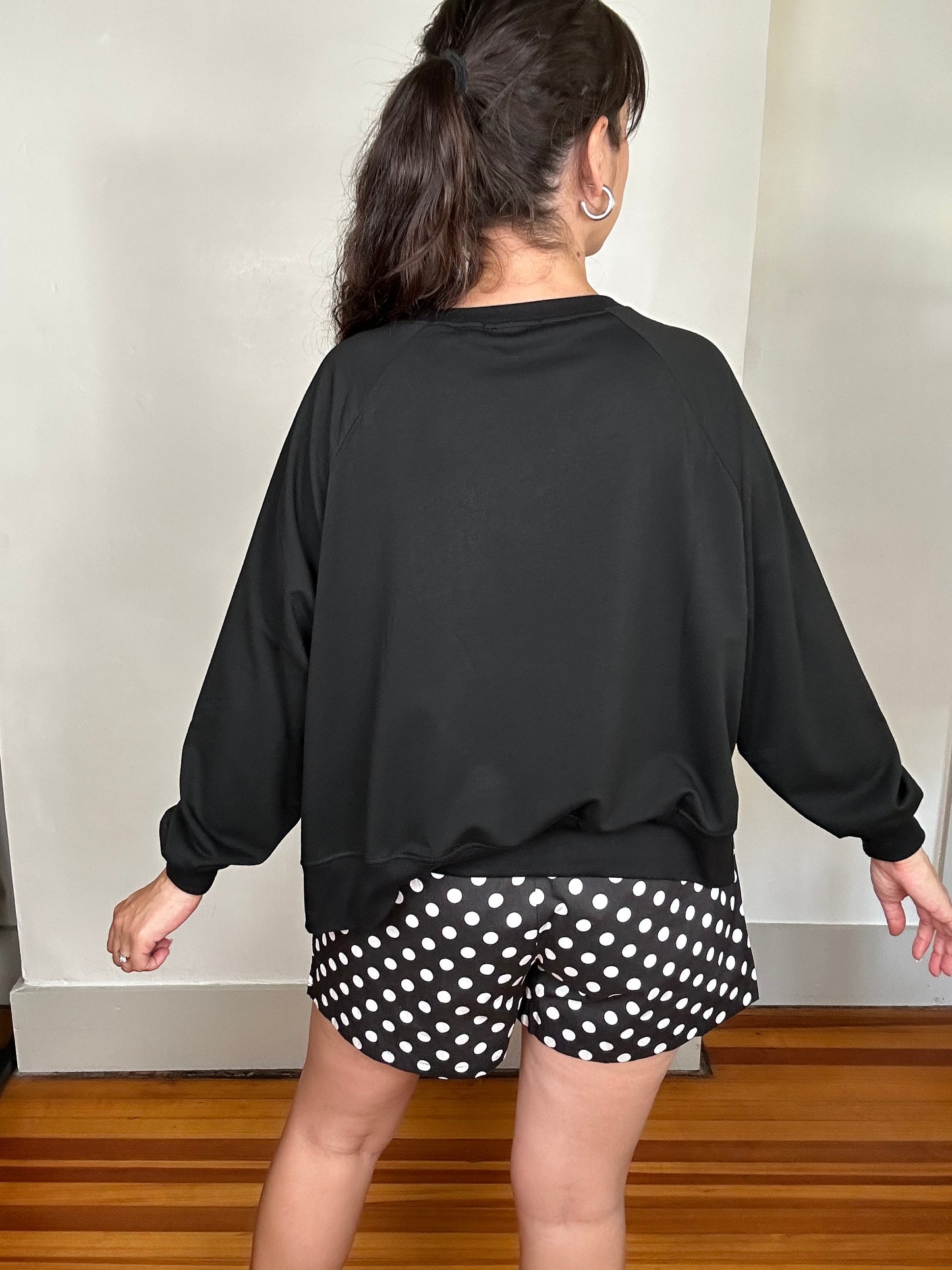 Game Day French Terry Pullover | Black + White