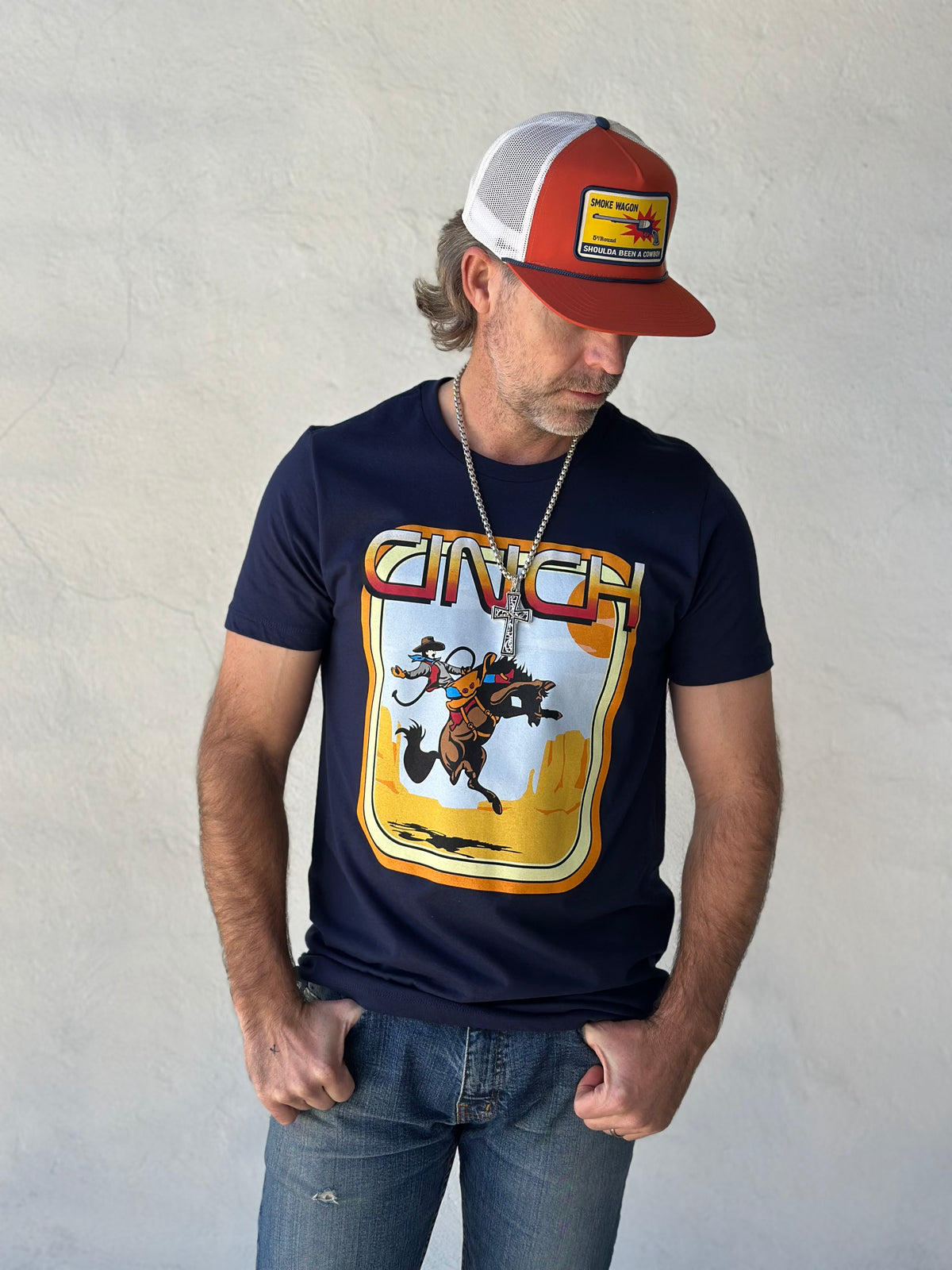Cinch | Bronc Tee | Navy – Joyful Trading Co.