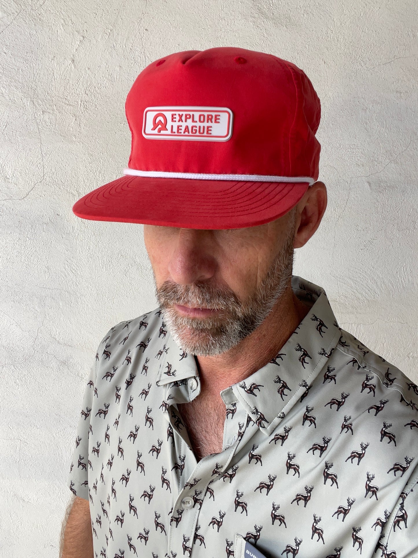 Explore League | Red White Cap 256 | Red PVC Patch