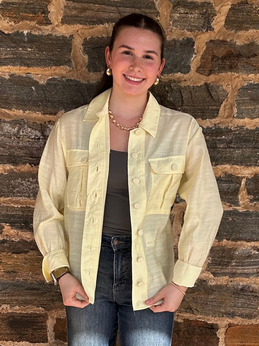 Lola Button Down w/ Collar | Butter Yellow