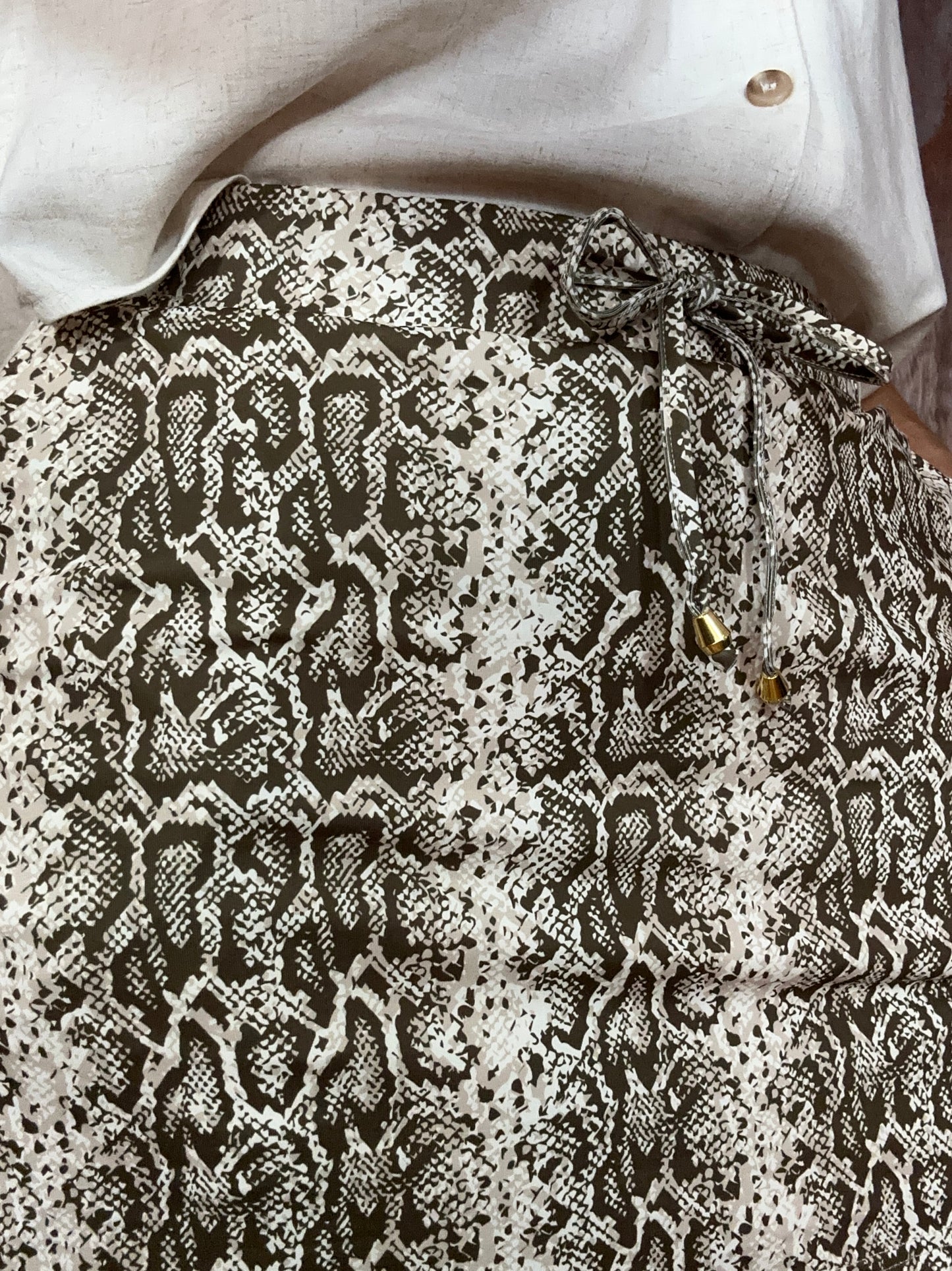 Sylvie Snake Skort | Snake Print | Brown + Beige