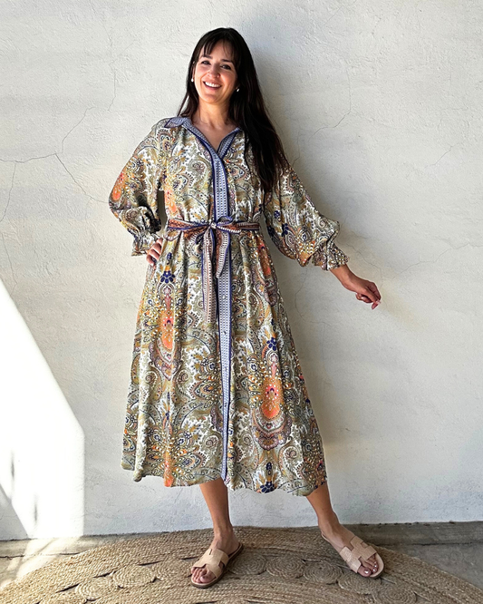 Matilda Midi Dress | Navy + Multi