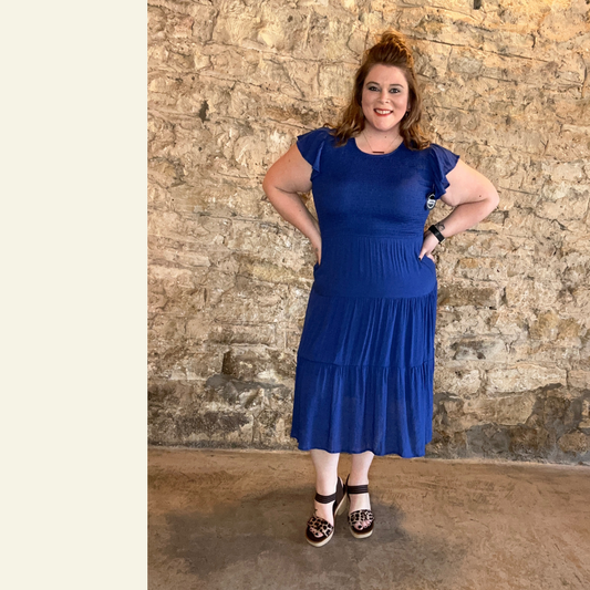 CURVY | Mia Midi Dress | Royal Blue