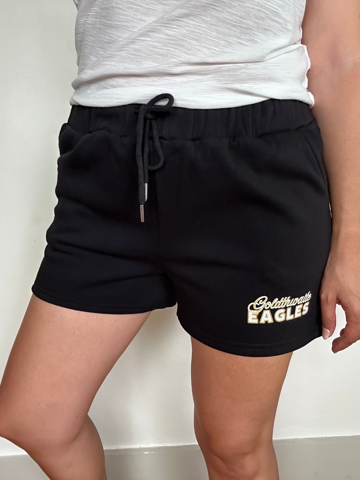 Game Day Fleece Drawstring Shorts | Goldthwaite Eagles | Black