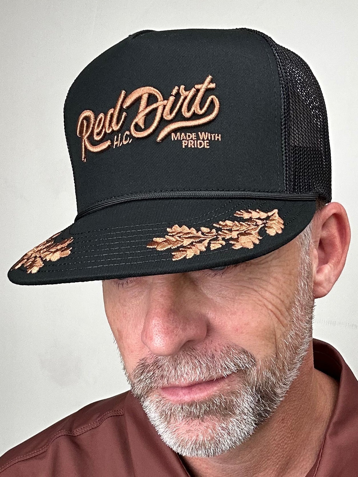 Red Dirt Hat | High Road Rope 5 Panel Cap |  Black + Copper