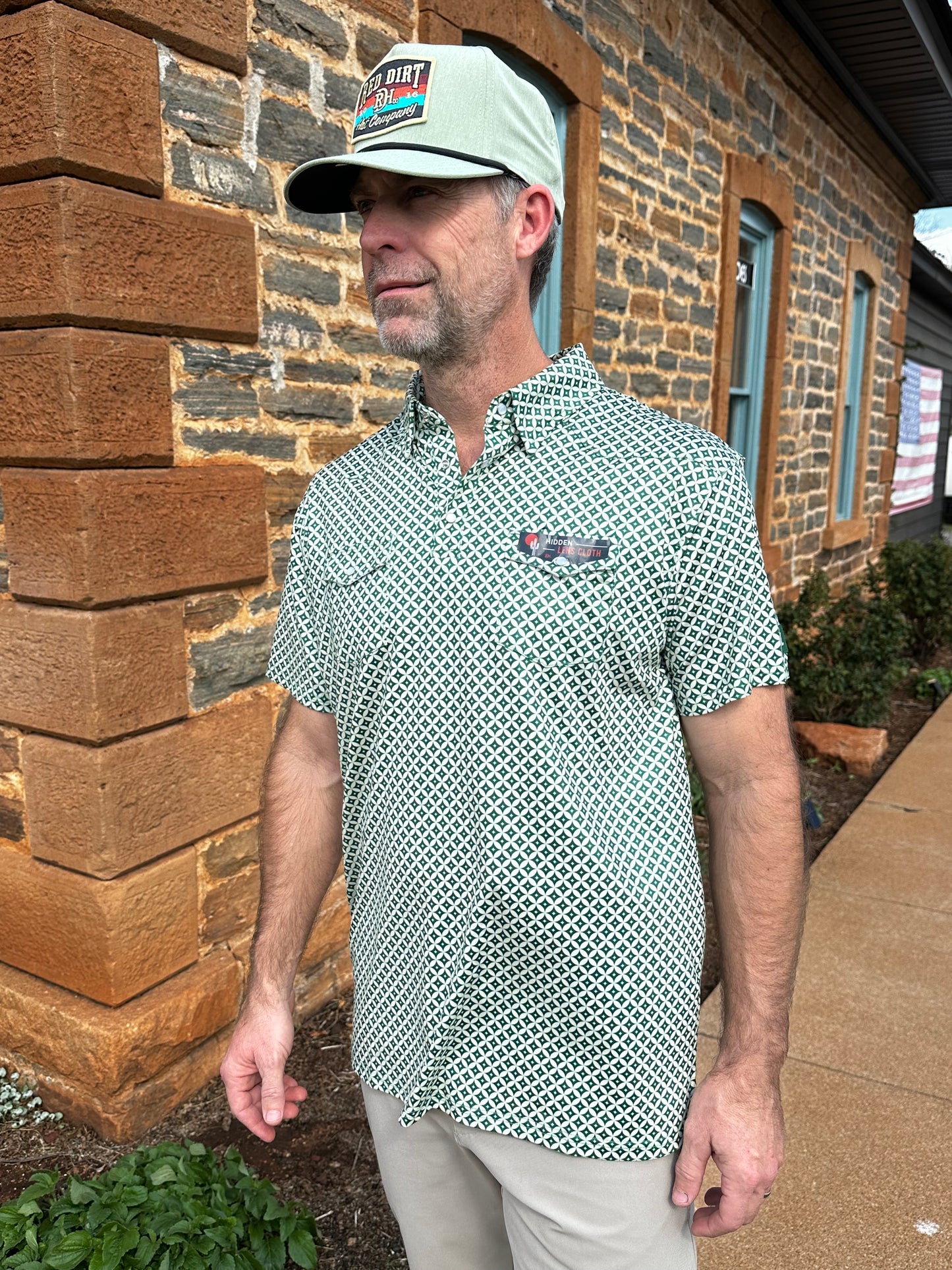 Red Dirt Hat Co. | Short Sleeve Polo | Green Abstract