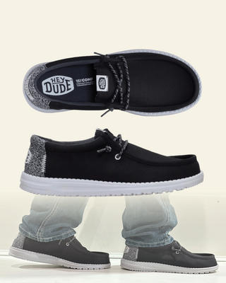HEYDUDE | Men | Wally Heathered Knit | Black + Multi