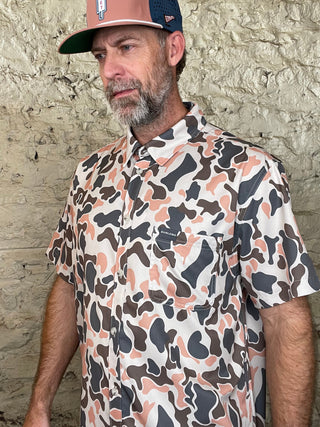 Burlebo | Performance Button Up | Vintage Camo