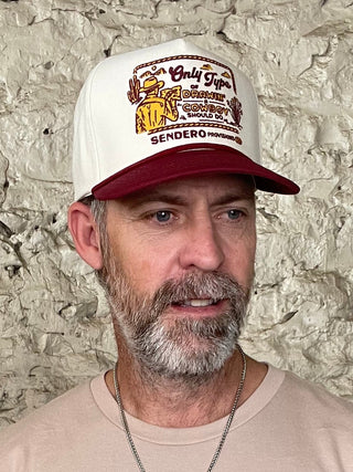 Sendero | Cowboy Drawin' Hat | Cream + Maroon