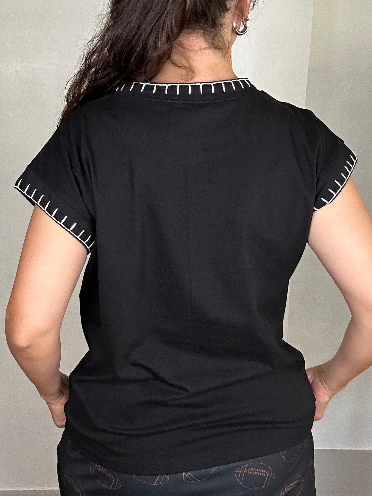 Game Day Stitched Edge Tee | Eagles | Black