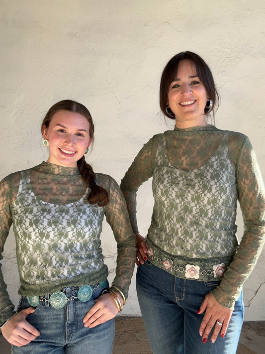 Layer Up Lace Top | Soft Green