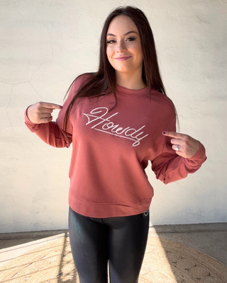 Sendero | Howdy Drop Shoulder Women's Sweatshirt | Mauve