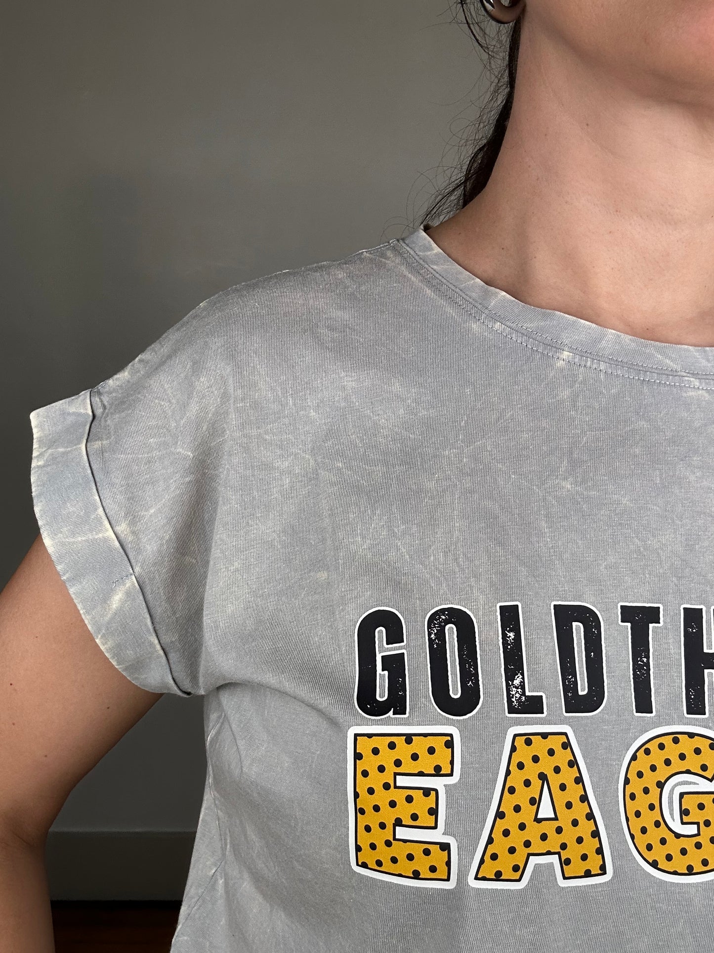 Game Day Crinkle Wash Tee | Goldthwaite Eagles | Light Grey