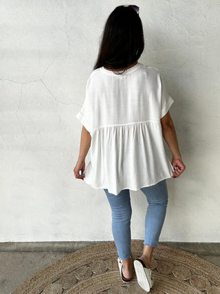 Monica Short Sleeve Top  | Off White