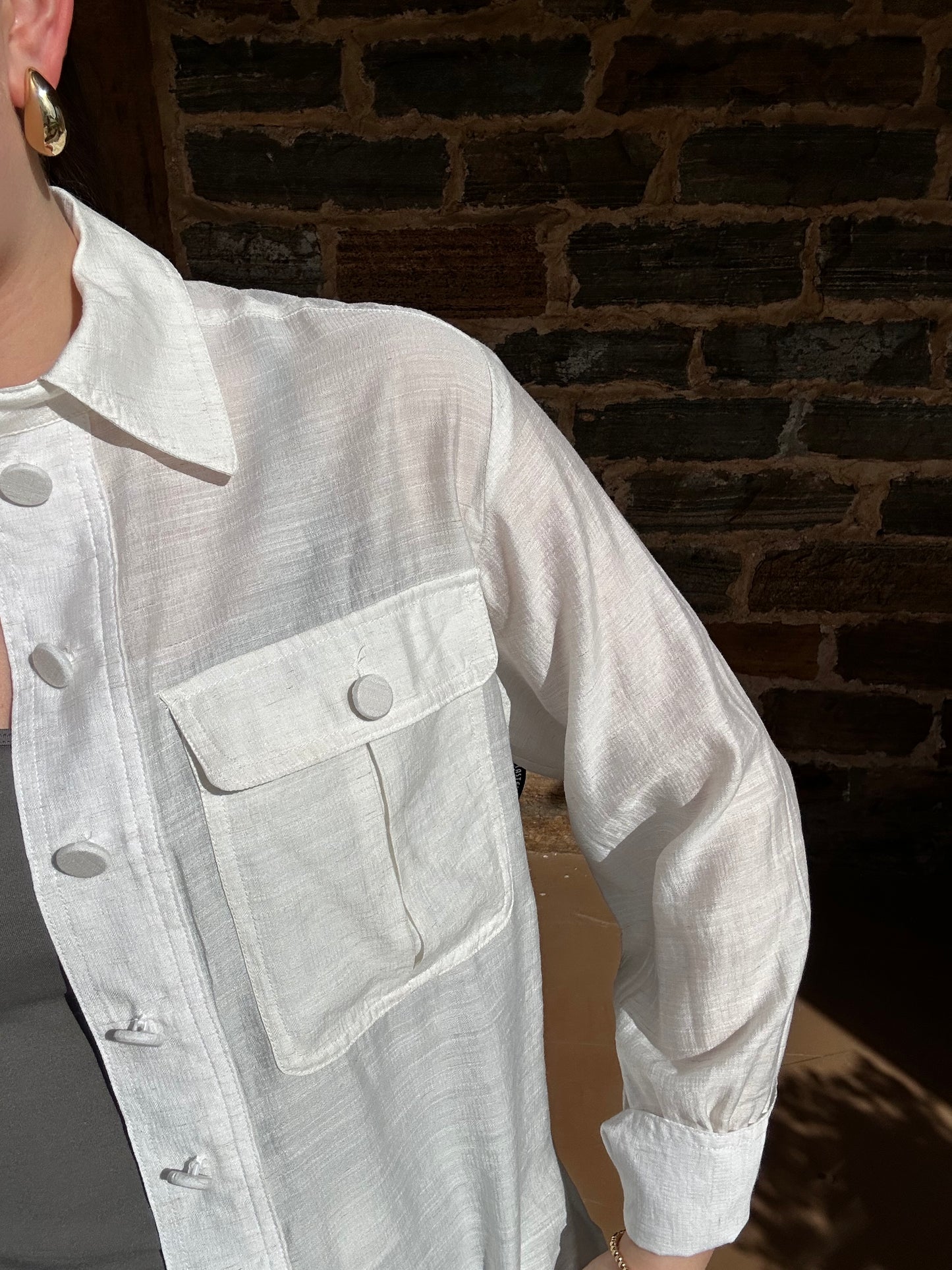 Lola Button Down w/ Collar | White