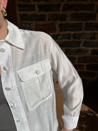 Lola Button Down w/ Collar | White