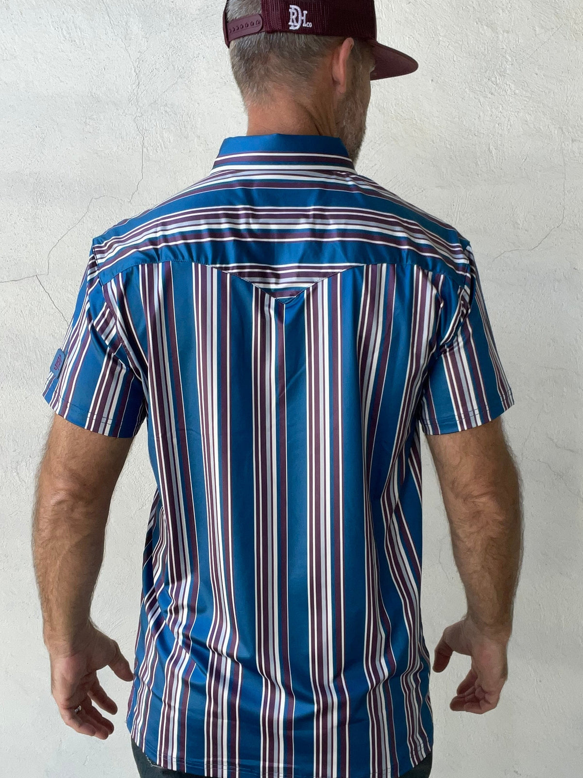 Red Dirt Hat Co. | Short Sleeve Polo | Blue Striped