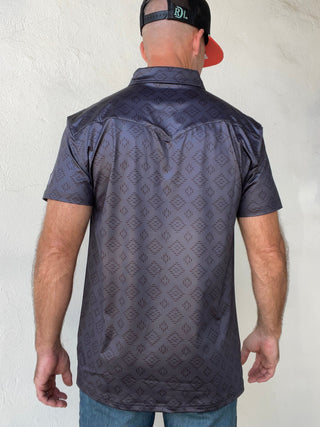 Red Dirt Hat Co. | Short Sleeve Polo | Diamond Stitch - Black
