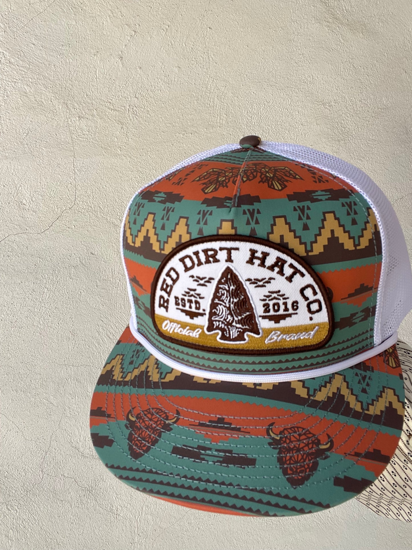 Red Dirt Hat | Lost & Found Cap | Aztec + White