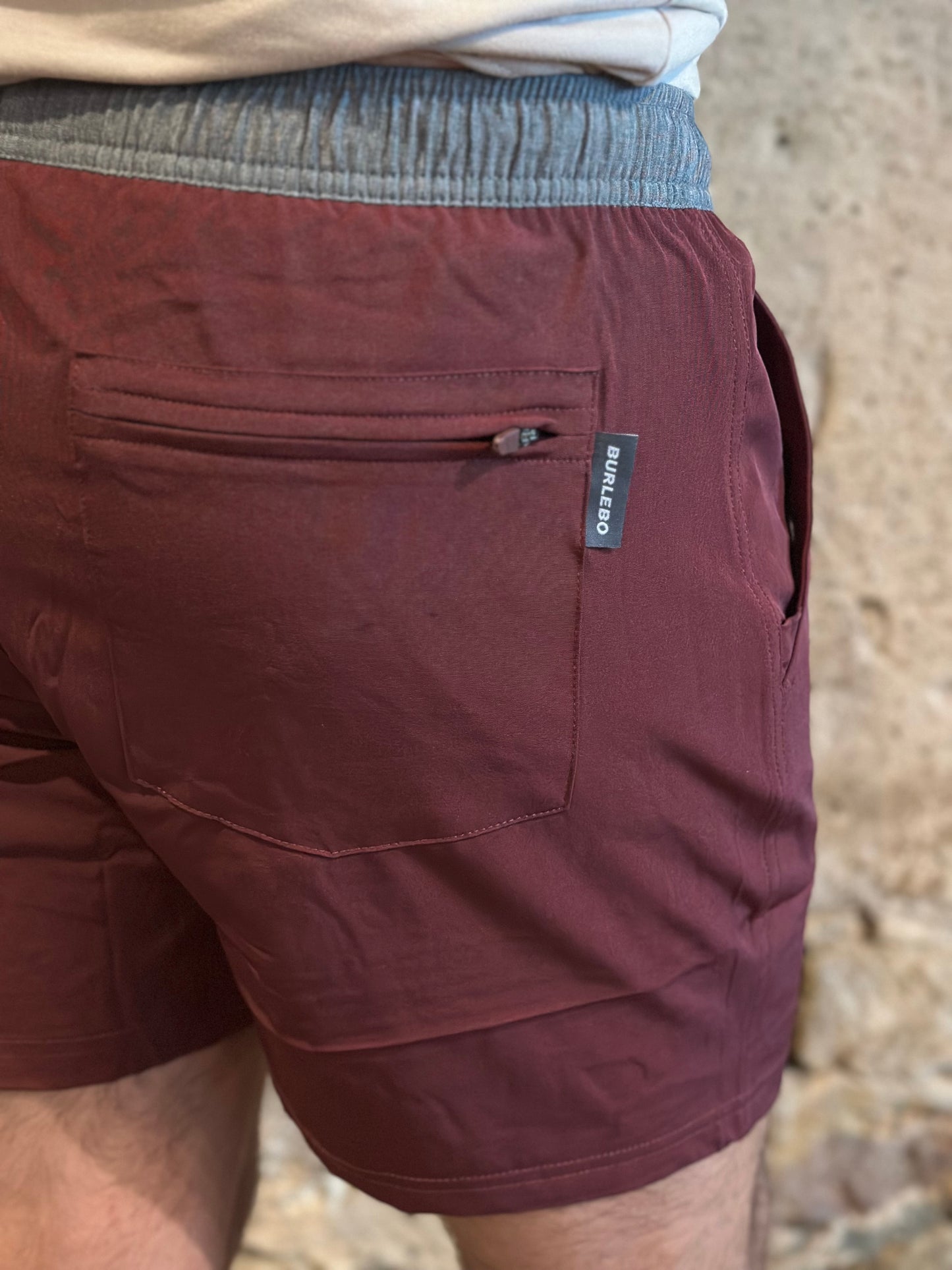 Burlebo | Athletic Short | Maroon White Camo Liner 7" The Original
