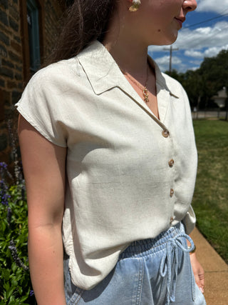 Boxy Button Down | Natural