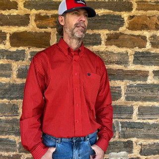 Cinch Mens Solid Long Sleeve Print | Red