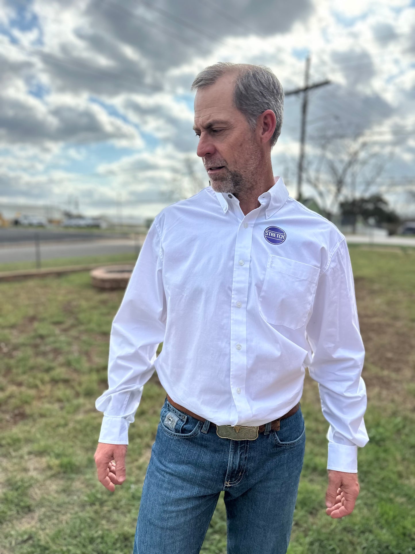 Cinch Mens Print Long Sleeve | Modern | Solid White